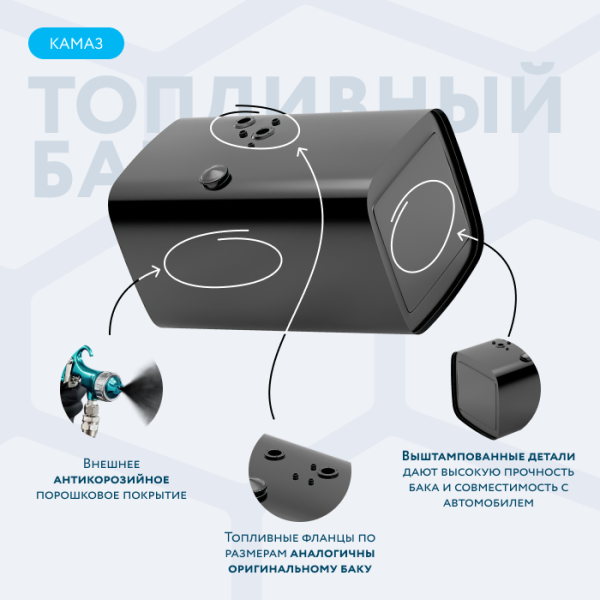 Топливный бак 400 литров (650х650х1090)